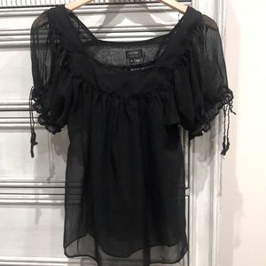 Nicole Miller Black Sheer Blouse - Size 4